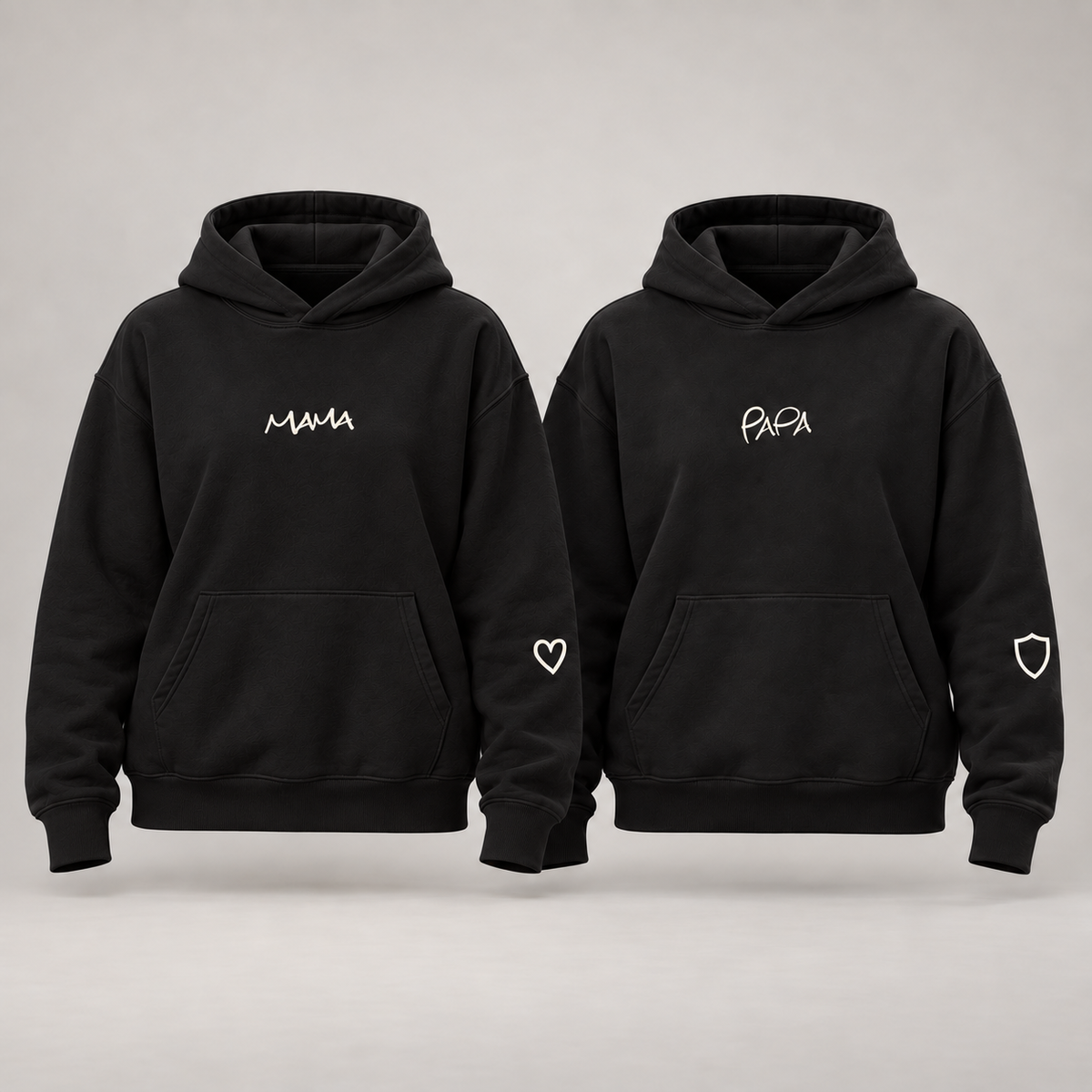 MAMA & PAPA Hoodie - Black MAMA + Black PAPA